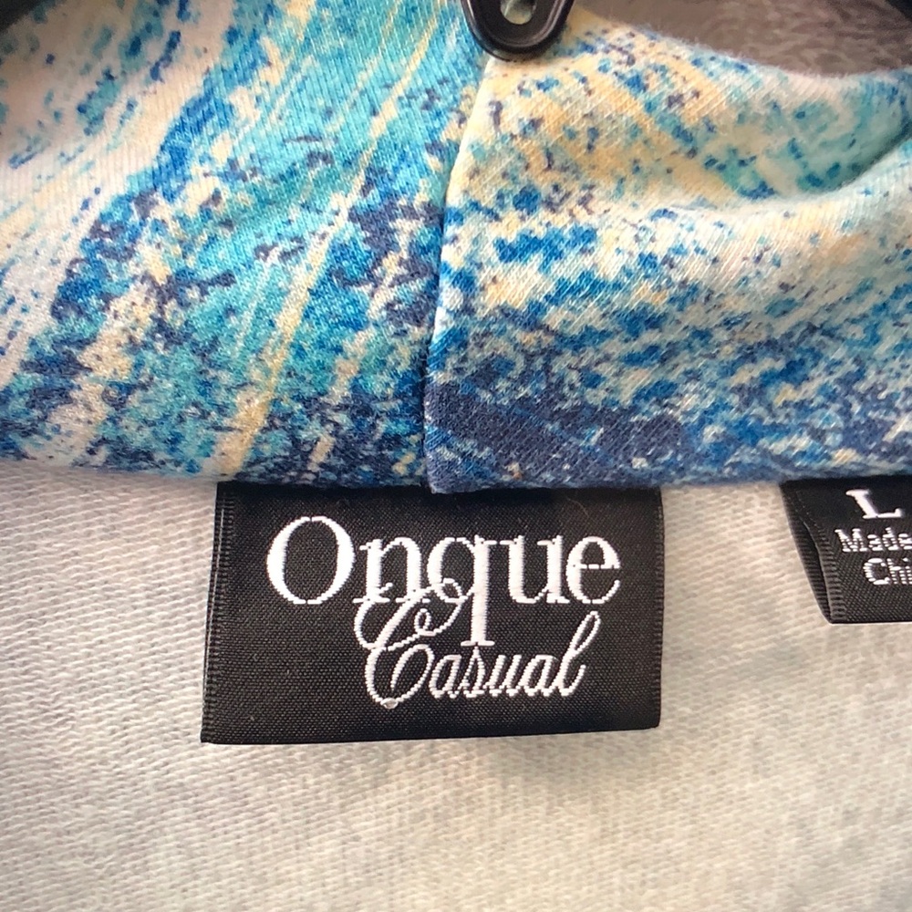 Onque Casuals Teal Multi Cowl Neck Tunic - Picture 3 of 7